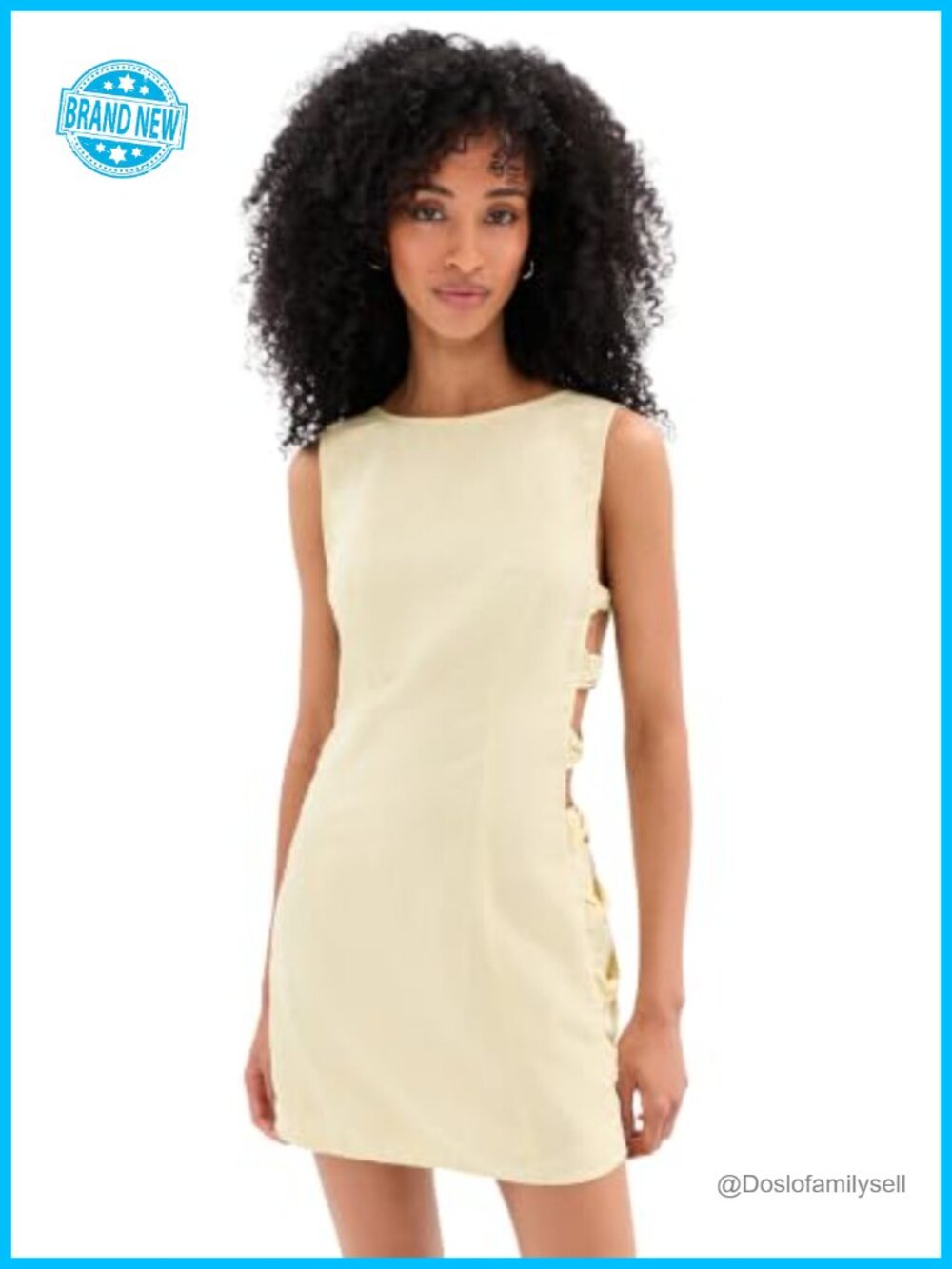 Linen Mini Dress Sleeveless Strapless Boat Neck